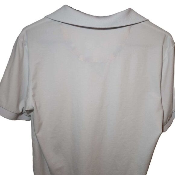 Cotton Stretch white polo Contrasting collar in colorful print Men's small - Picture 11 of 12